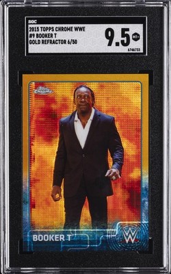 2015 TOPPS CHROME WWE GOLD REFRACTOR 6/50 #9 BOOKER T SGC 9.5 | eBay