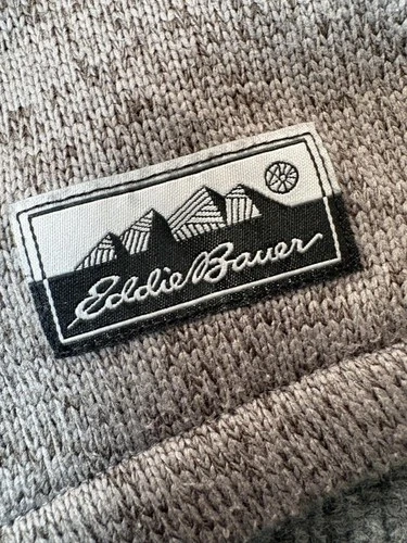 Eddie Bauer Jacket Mens XL Gray Fleece Knit Snap Front Shacket Casual Outdoor image 2