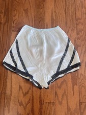 Vintage 1930s 40s Rayon Satin Diamond Gusset Tap Pants French Knickers Lace