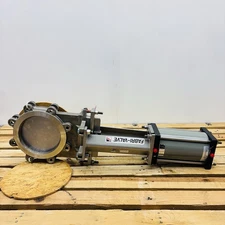 Fabri-Valve 8" C37R Flanged Stainless Knife Gate Valve w/ C6 Pneumatic Actuator