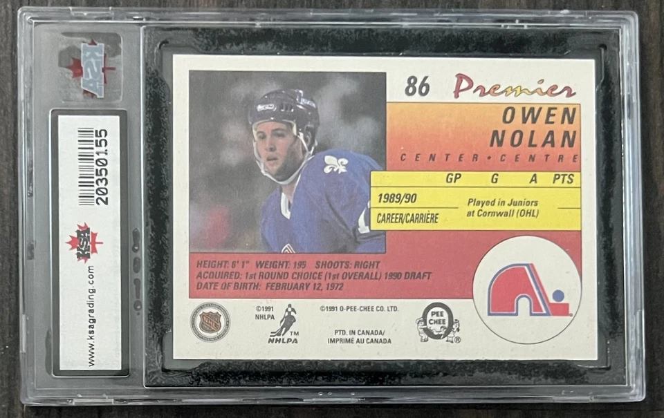 Owen Nolan High Graded Rookie Cards - Image 4 of 4