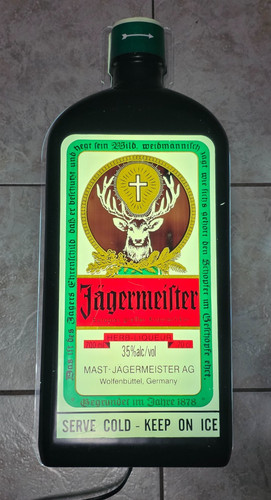 Jagermeister Light Up Bottle Bar Sign 24x10 – WORKING – Man Cave Bar Display