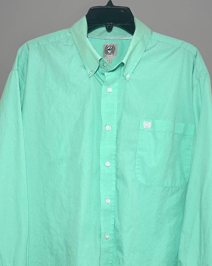 Cinch Men's Western Solid Mint Green Button-Down … - image 5