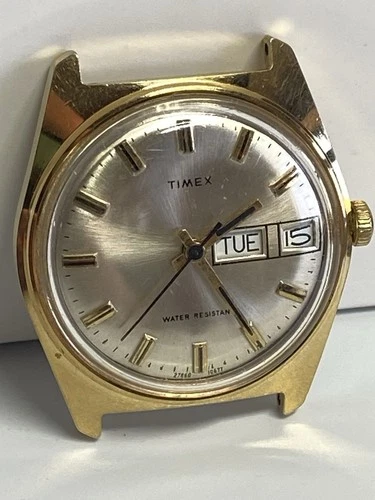 Vintage Timex Marlin Mens Watch 1977 Runs But Hands Loose 35 mm, 9H