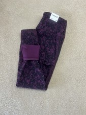 Hurley Womens Medium Potent Purple Reversible Leggings Camo Performance Casual