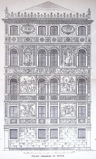 1873 : PALACE FOSCARINI AT VENICE. AN ORIGINAL PAGE FROM THE BUILDING NEWS. AN I