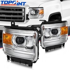 Pair For 2014-2015 Gmc Sierra 1500 Headlight Assembly Halogon 4.3l 5.3l 6.2l