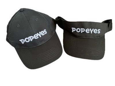 Popeyes Chicken Employee Baseball Hat Cap And Visor Adjustable Strapback Gray