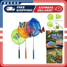 3 Pack Telescopic Butterfly Nets Extendable Insect Fishing Outdoor Toy