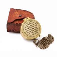 Compass   Brass Directional Vintage Compass Engraved with  Trust in