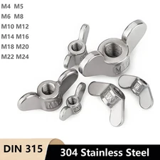 A2 Stainless Steel Wing Nuts DIN 315 Butterfly Nut M4 M5 M6 M8 M10 M12 M14 - M24