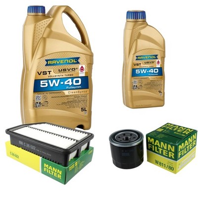 Inspektionspaket 6L RAVENOL Turbo VST 5W-40 für Hyundai Elantra Stufenheck 1.6
