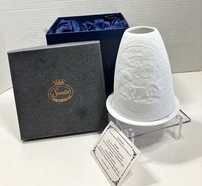 Sorelle Cherub Lithophan Fairy Lamp Porcelain Tea Light Candle Holder NIB