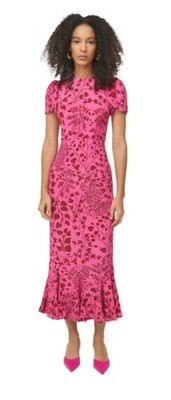 Rhode Lulani Pink Brown Caledonia Magic Maxi Dress 10