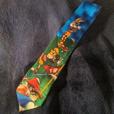 Vtg Looney Tunes Mania Tie 1995 Golf With Taz, Daffy, and Bugs Bunny