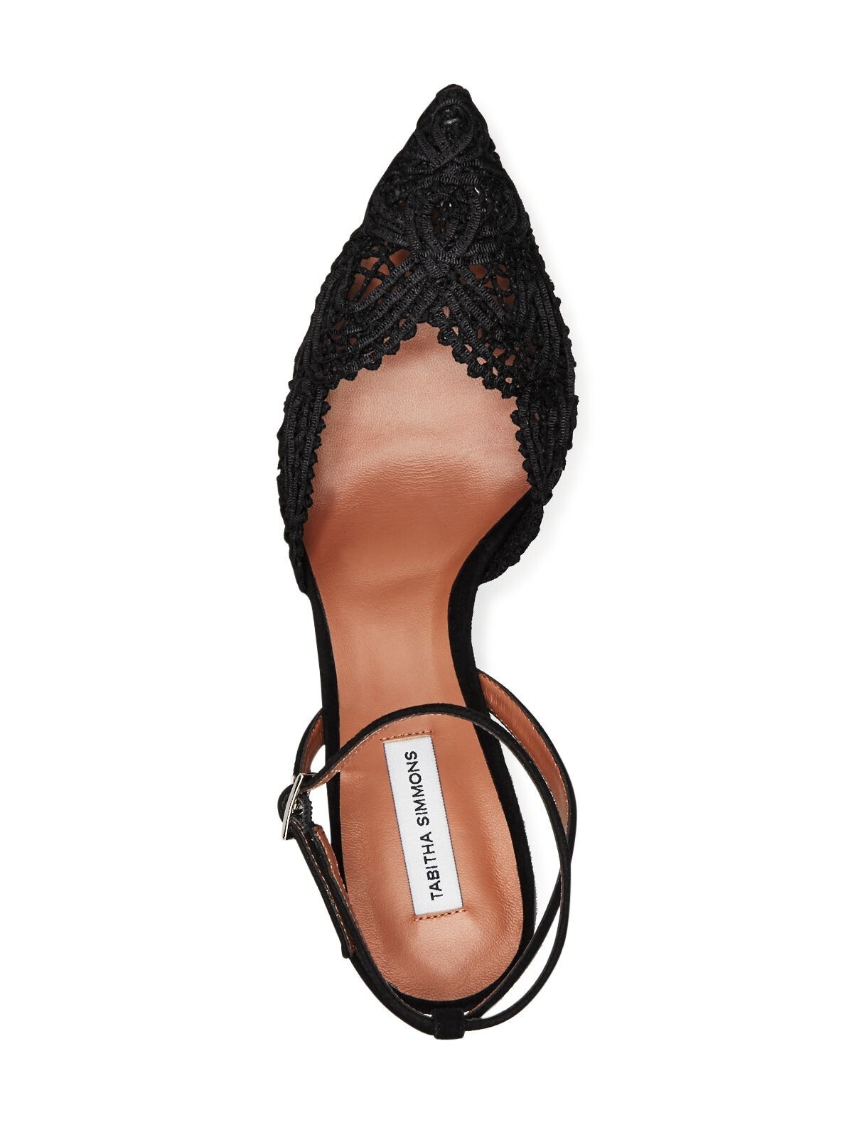 TABITHA SIMMONS Womens Black Sen Floret Toe Stiletto Slingback 37.5 B