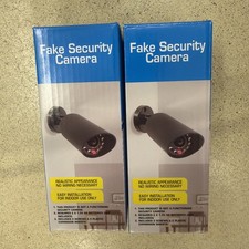 Dummy Security Camera X2 New In Box White Battery Operated Fake Decoy Cameras