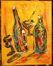 WINE DRINKS     IMPRESSIONIST  ORIGINAL OIL  PAINTING - CANADIAN TrgYJtRfeTYJ