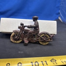 ANTIQUE HUBLEY CAST IRON HARLEY DAVIDSON MOTORCYCLE Civilian 1930s ORIGINAL A5A