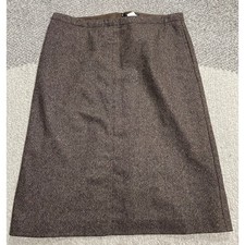 J Crew Factory Y2K VTG Wool Blend Pencil Skirt Womens 10 Brown Knee Length Lined
