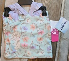 Disney Frozen Elsa Design 2 Pc Swimsuit Bathing Suit Tankini UPF 50 Size 2T NWT