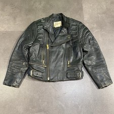 Vintage 80s 90s Bermans Biker Leather Jacket Moto Size 36 Distressed Motorcycle