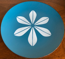 Cathrineholm MCM Turquoise Blue & White Enamelware 12" Lotus Charger Plate