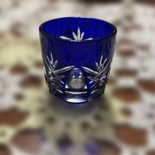 Showa Retro Kiriko Glass – 6cm Height, 5cm Diameter, Vintage Style