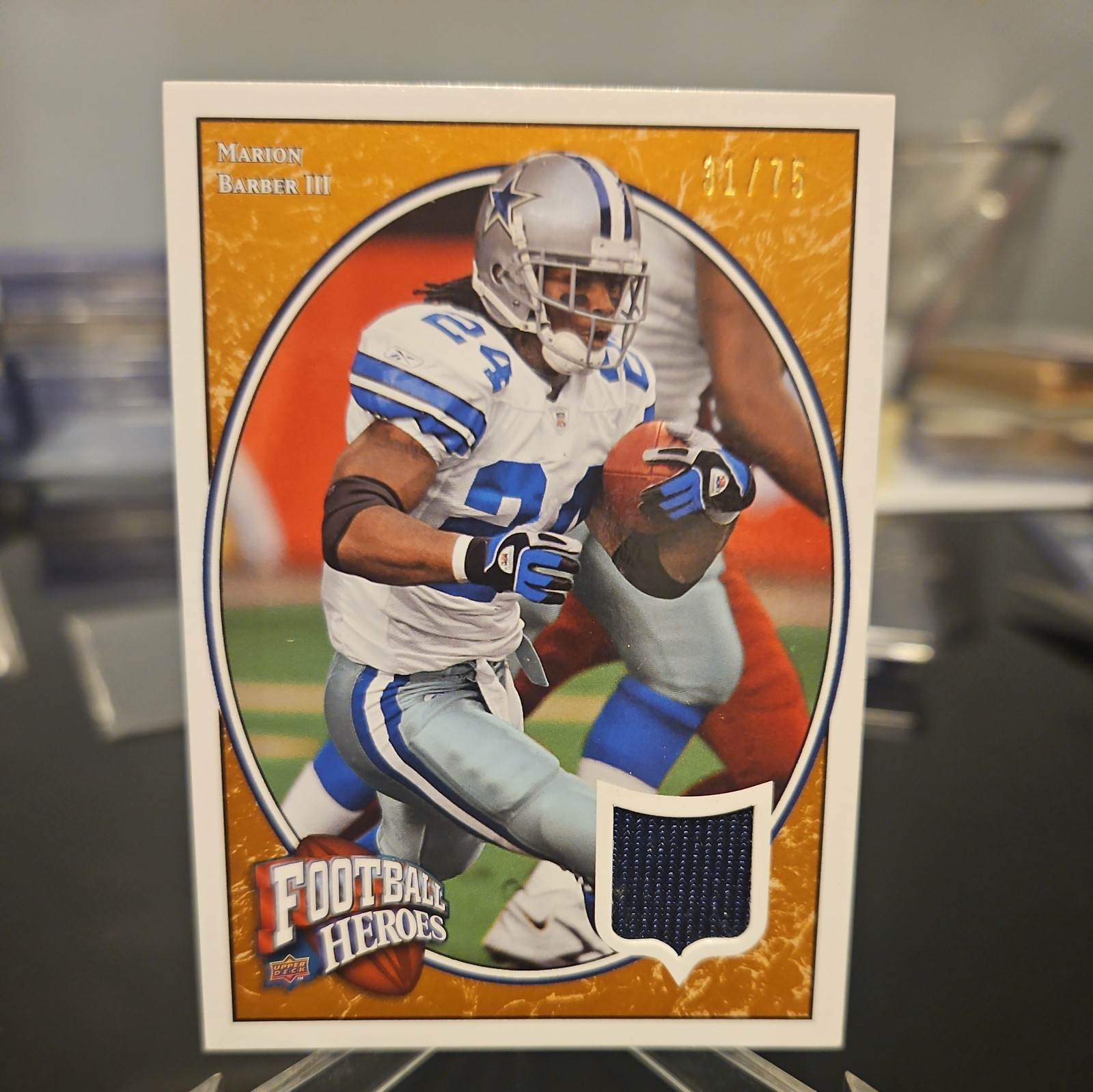 2008 Upper Deck Marion Barber III Football Heroes Game Used Jersey Card 31/75 