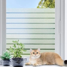 Window Privacy Film: Frosted Glass Window Film Decorative Window Clings Opaqu...