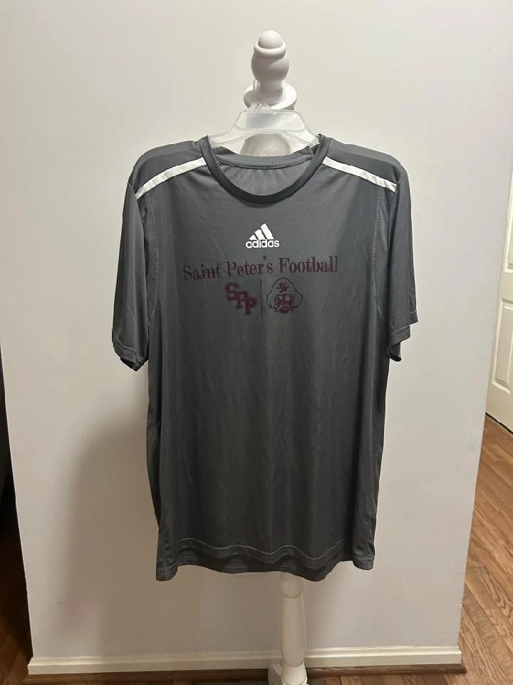 Men's Adidas Dri Fit Saint Peters Football T-shirt Sz Lg Gray Casual Athletic - Image 2 of 4