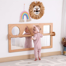 Baby Early Learning Shatter-Resistant Safety Mirrors W/Pull up Bar, Infants Expl