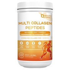 Nature Target Multi-Collagen-Peptides Powder – Joint Support, 50 Servings, Non-G