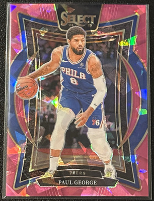 2024-25 Panini Select Paul George Courtside #245 Pink Cracked Ice Prizm 44/99