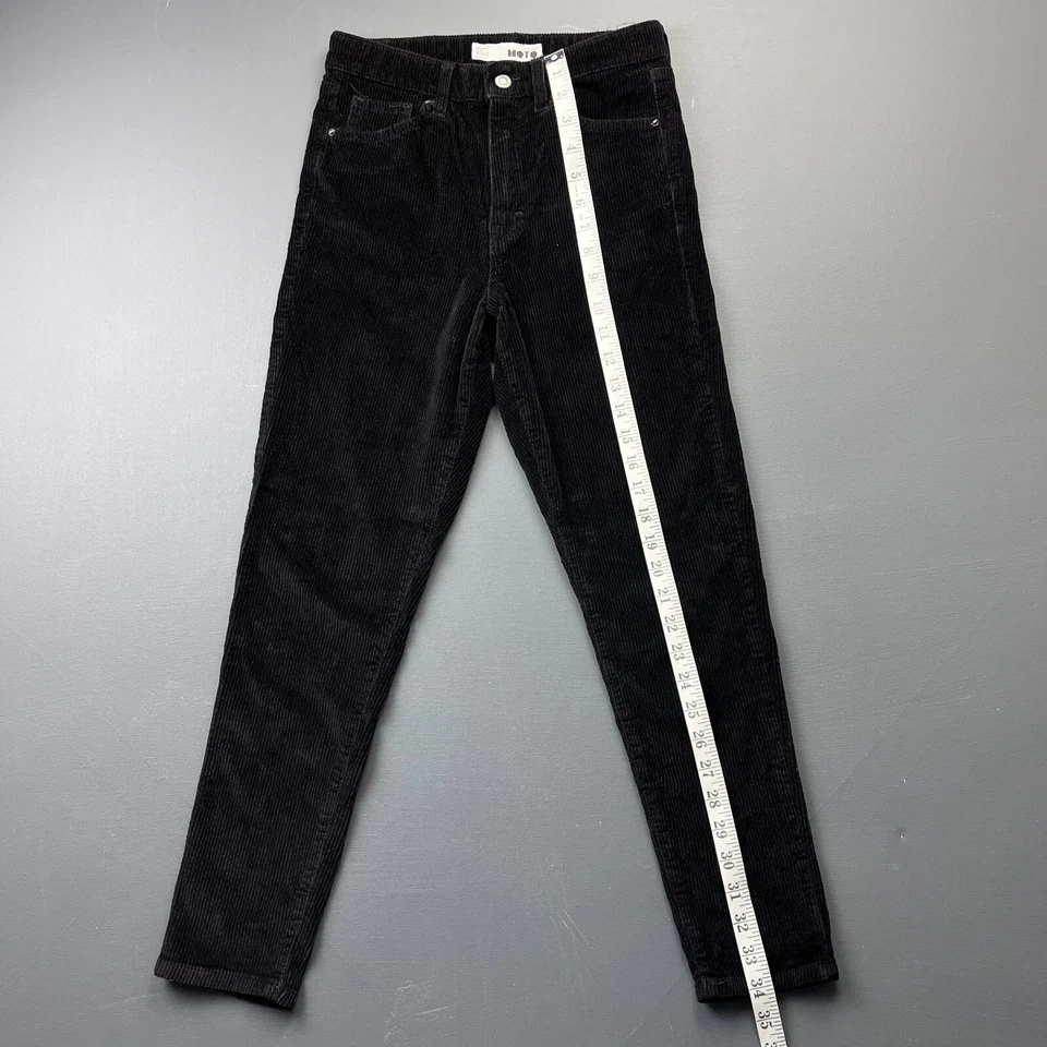 Calça de veludo feminina Topshop Moto W28 L30 preta cintura alta afunilada vintage Y2K - Imagem 4 de 4