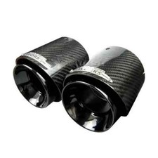 2X CARBON FIBRE GLOSS EXHAUST TIPS JCW STYLE FOR MINI F55 F56 F57 UK COOPER S UK