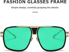 Sunglasses Men Women Unisex Goggle Alloy Big Frame Metal Punk Style Shield
