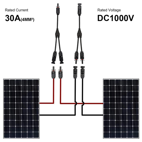 Solar Panel Y Branch Cable Waterproof Connection Adapter Connector Extension - Picture 7 of 25