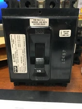 15 Amp Circuit Breaker FPE 3 Pole Type NE 240 VAC 125/250 VDC