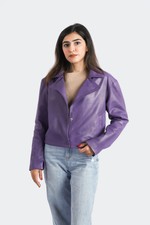 Ladies Leather Jacket Sheep Wine Leather Biker Style Superior Quality Jacket