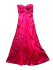 La Femme Coral Pink Red Strapless Pageant Evening Gown Maxi Dress Formal Prom 2