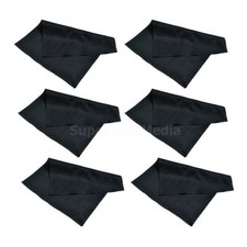 6 ct Microfiber Black Cleaning Cloth Wipe Glasses Sunglass Optical Lens 6" x 7"