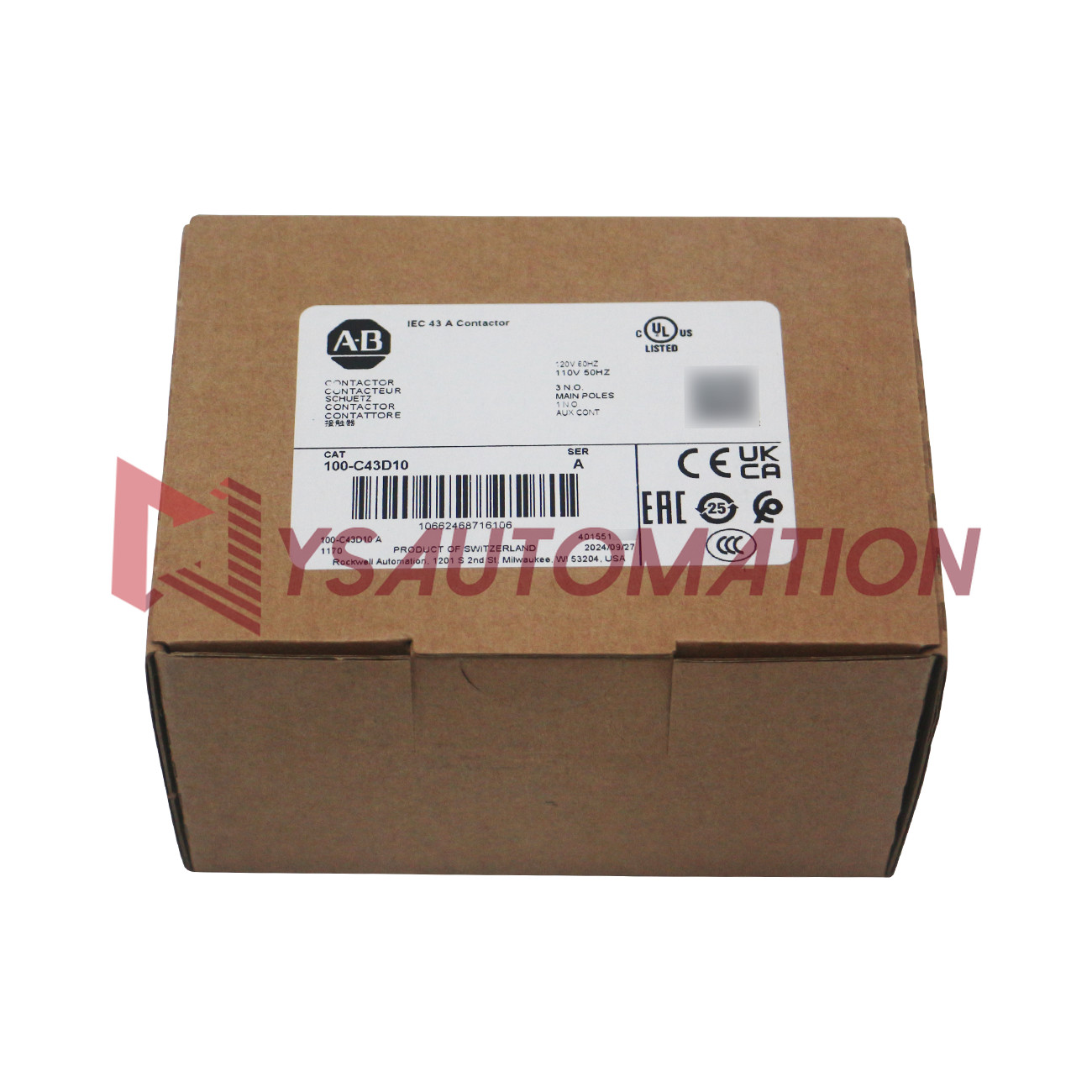 New Allen-Bradley 100-C43D10 IEC Contactor 43 Amp 3P 43A 100C43D10 inBox USSTOCK