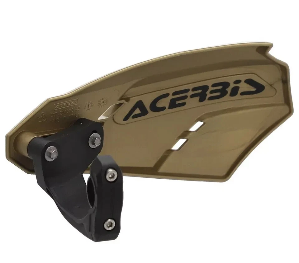 PARAMANI MOTO CROSS ENDURO ACERBIS LINEAR ORO NERO ATTACCO TUTTI I MANUBRI - Immagine 2 di 3