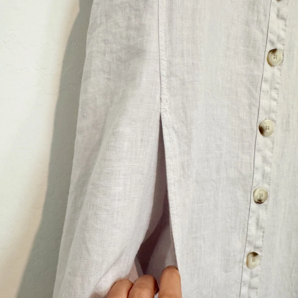 XCVI 100% Linen Aldi Bubble Hem Shift Dress Lagenlook Casual Coastal Boho Large - Image 4 of 4