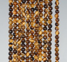 4MM COGNAC TIGER EYE GEMSTONE GRADE AB ROUND LOOSE BEADS 15"