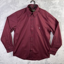 Eddie Bauer NWT Relaxed Fit Shirt Men's Medium Button Down Collared Red 5148