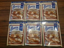 Lot of 6 Pioneer Roasted Turkey Gravy Mix 2.12 oz ea Holiday Value Size
