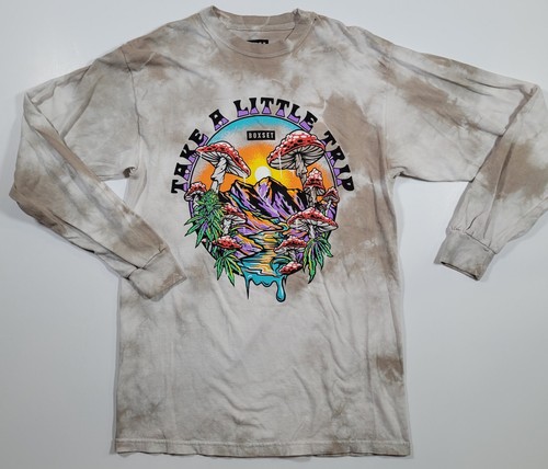 Mushrooms T-Shirt Mens XL Long Sleeve Tie Dye Multicolor Take A Little Trip