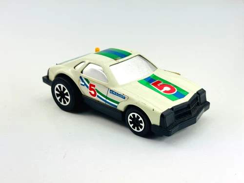 Vintage Tonka Japan White No. 5 Friction Toy Race Car Clutch Popper 5.5"x2.5"